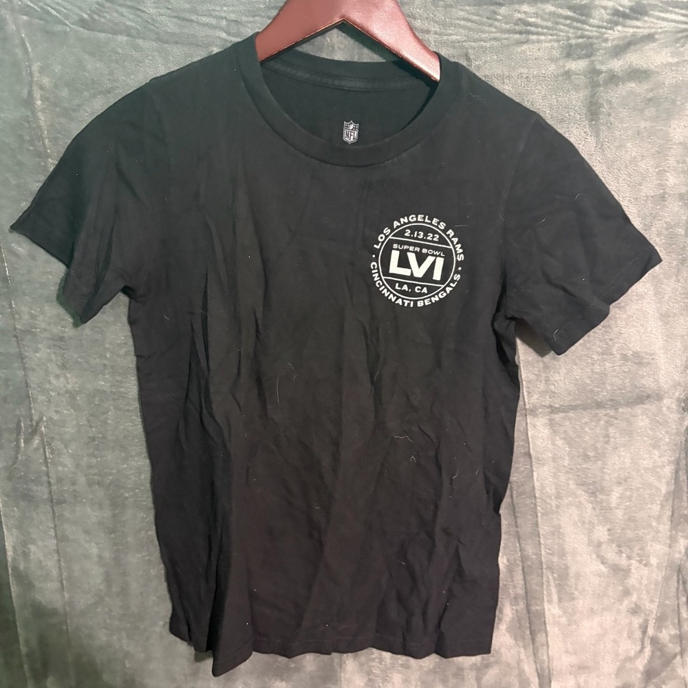 NFL Shirt Kids Medium 10-12 Black Rams Vs Bengals Short Sleeve Crew Neck Ty